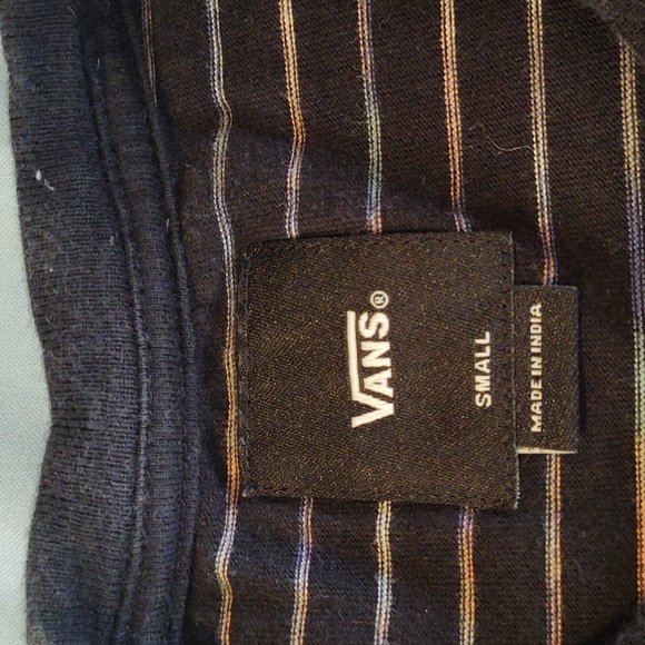 Vans Men's Small 100% Cotton Tee Navy Stripes - Picture 3 of 11